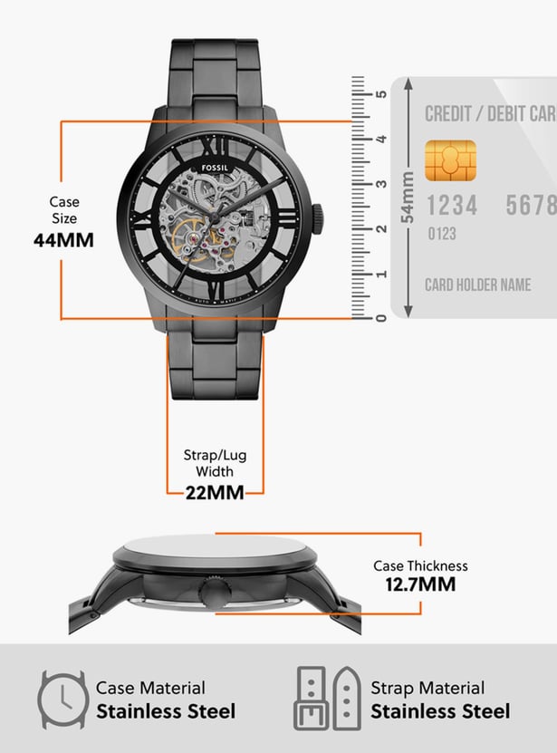 FOSSIL Townsman Skeleton Analog Wrist Watch - ME3268