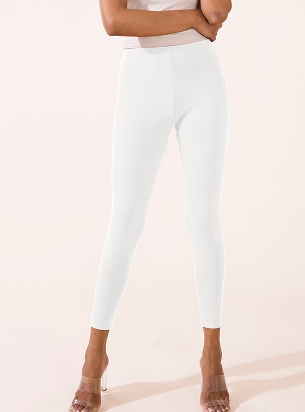 GO COLORS Solid Leggings