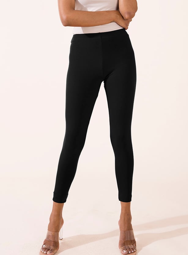 GO COLORS Solid Leggings