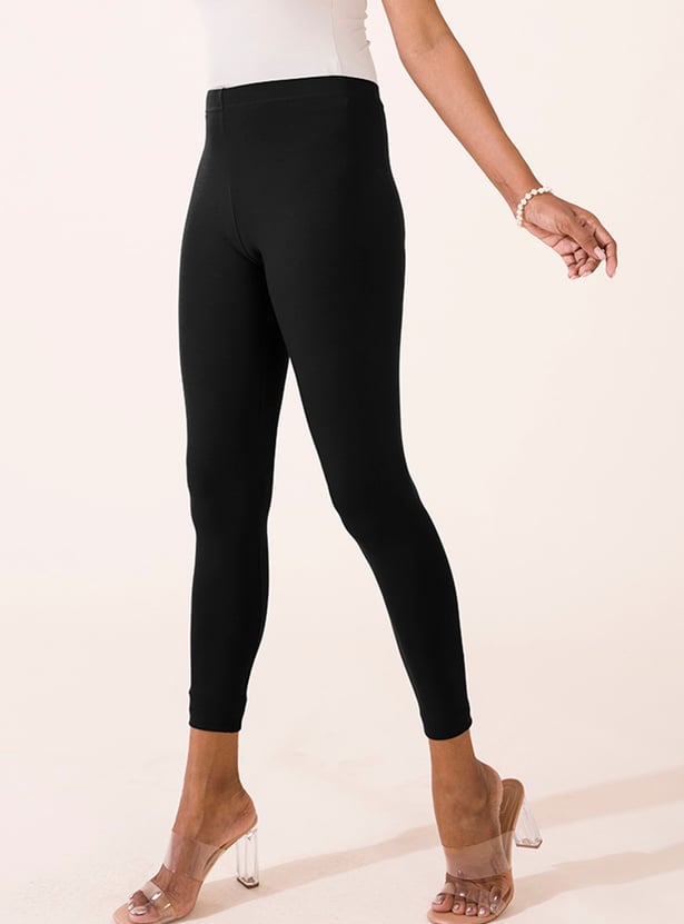 GO COLORS Solid Leggings