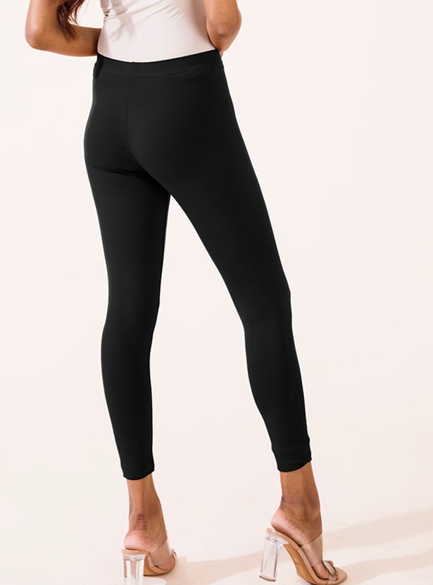 GO COLORS Solid Leggings