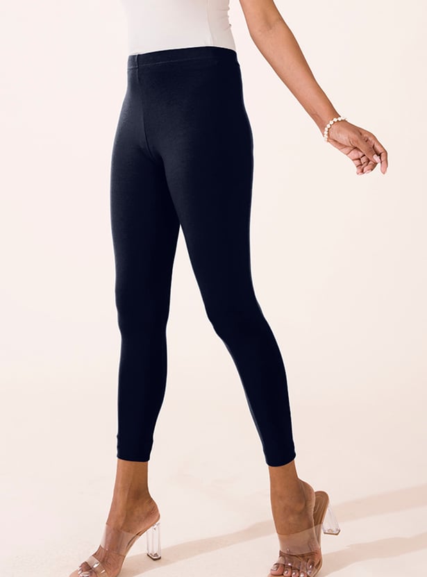 GO COLORS Solid Leggings