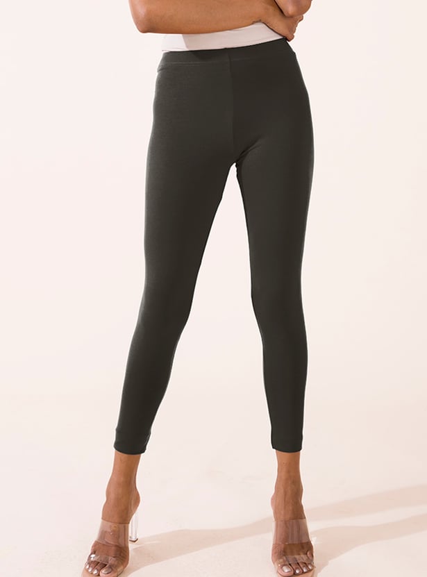 GO COLORS Solid Leggings
