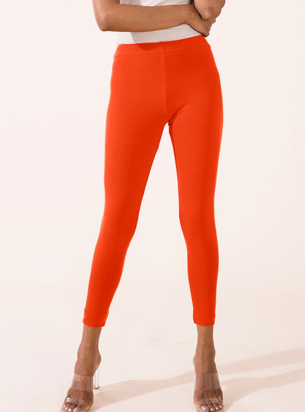 GO COLORS Solid Leggings