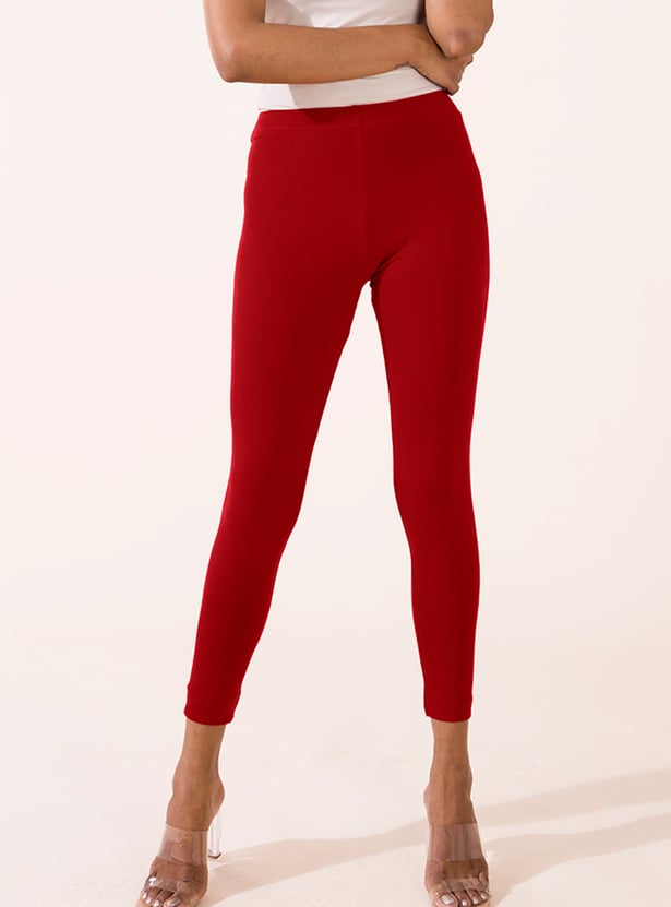 GO COLORS Solid Leggings
