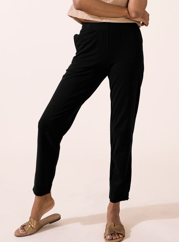 GO COLORS Solid Elasticated Leggings