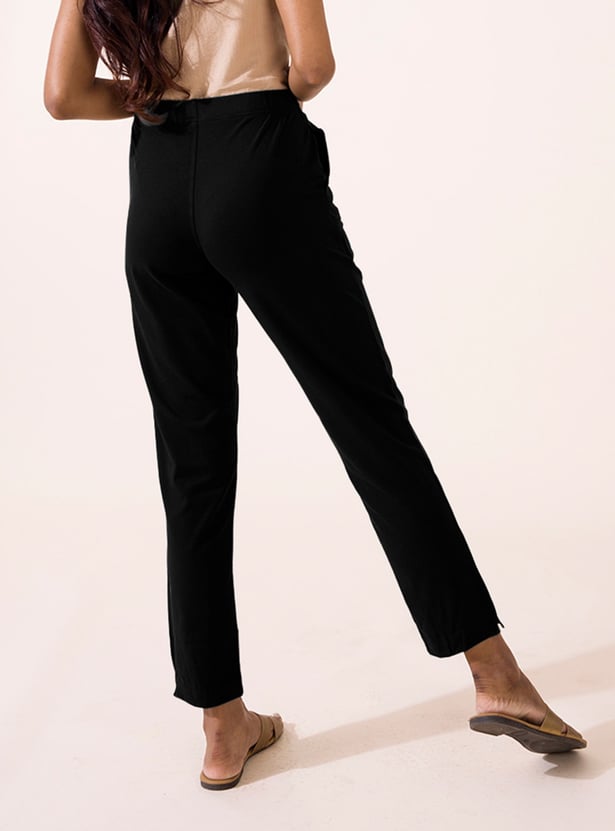 GO COLORS Solid Elasticated Leggings