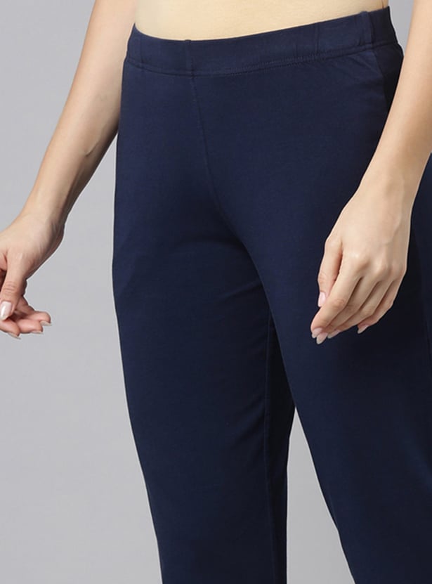 GO COLORS Solid Elasticated Leggings