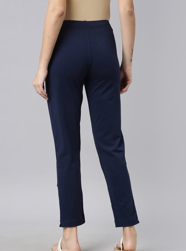 GO COLORS Solid Elasticated Leggings