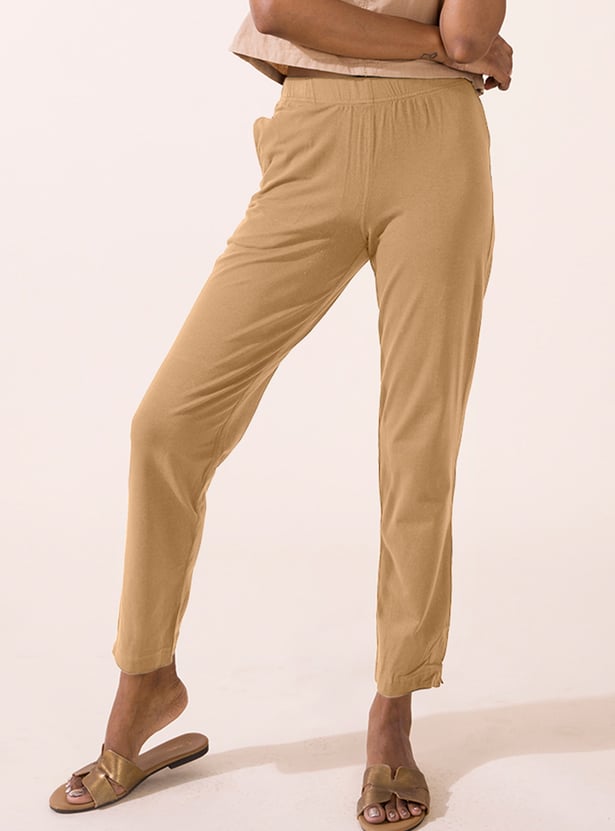 GO COLORS Solid Elasticated Leggings