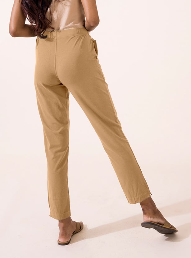 GO COLORS Solid Elasticated Leggings