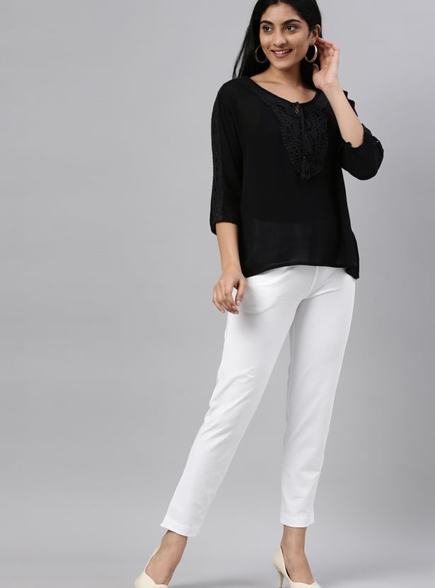 GO COLORS Solid Elasticated Leggings