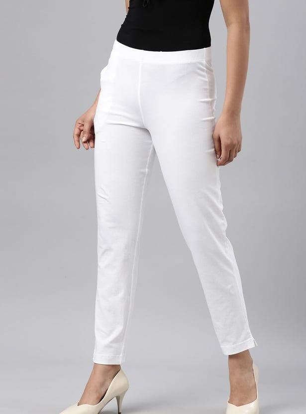 GO COLORS Solid Elasticated Leggings