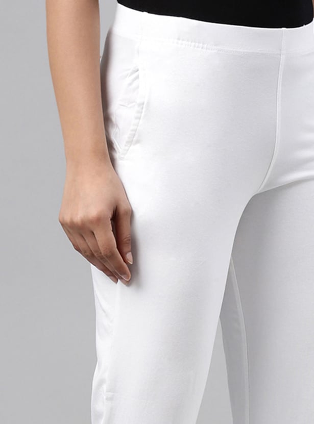 GO COLORS Solid Elasticated Leggings
