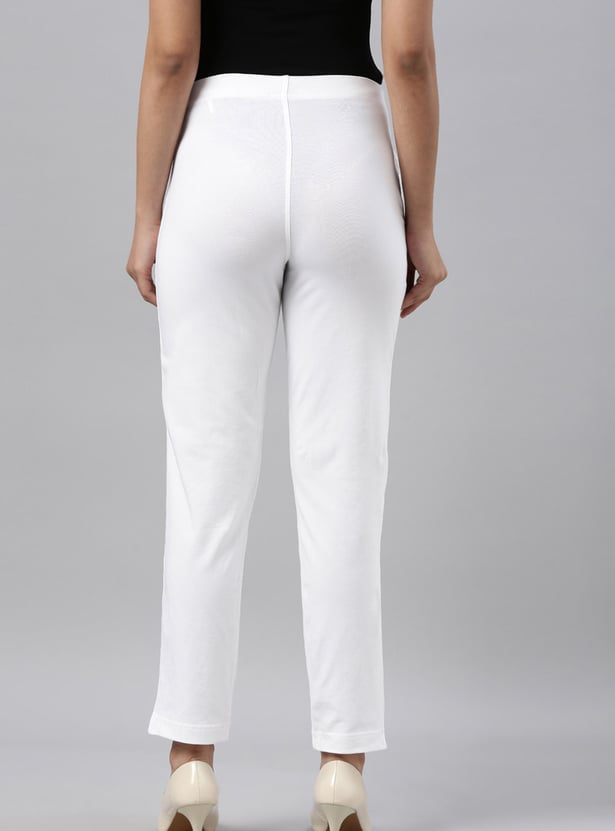 GO COLORS Solid Elasticated Leggings