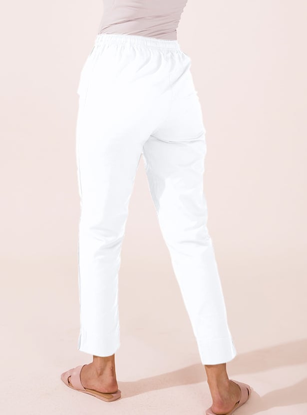 GO COLORS Solid Straight Pants