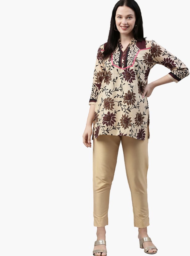 GO COLORS Solid Straight Pants
