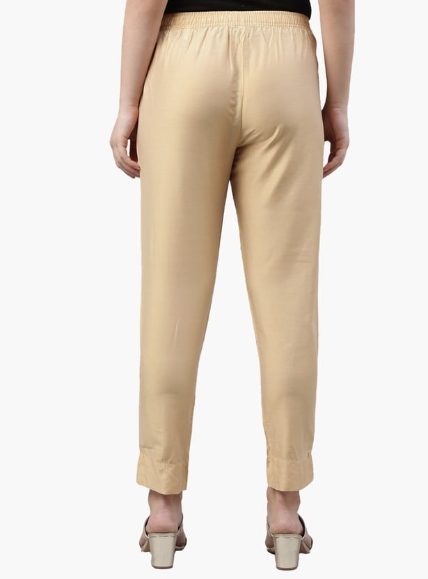 GO COLORS Solid Straight Pants