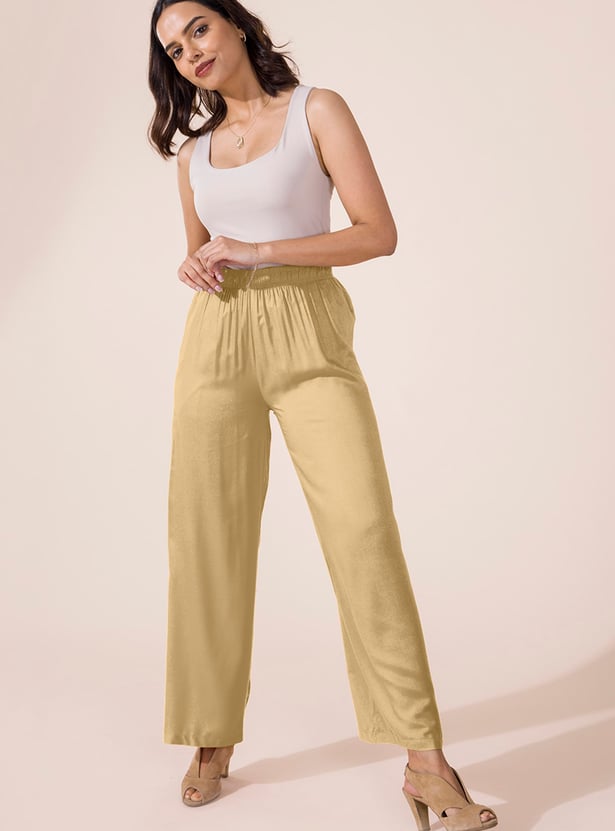 GO COLORS Solid Palazzos