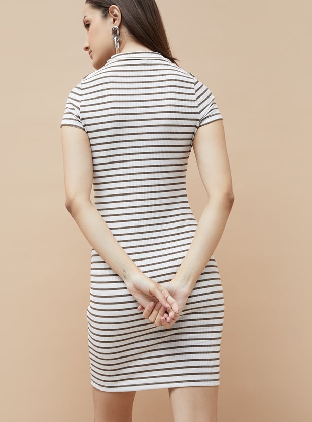 GINGER Striped Bodycon Dress