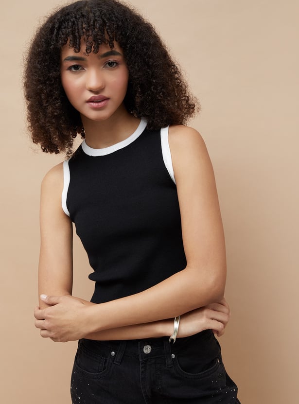 GINGER Ribbed Crop Tank Top
