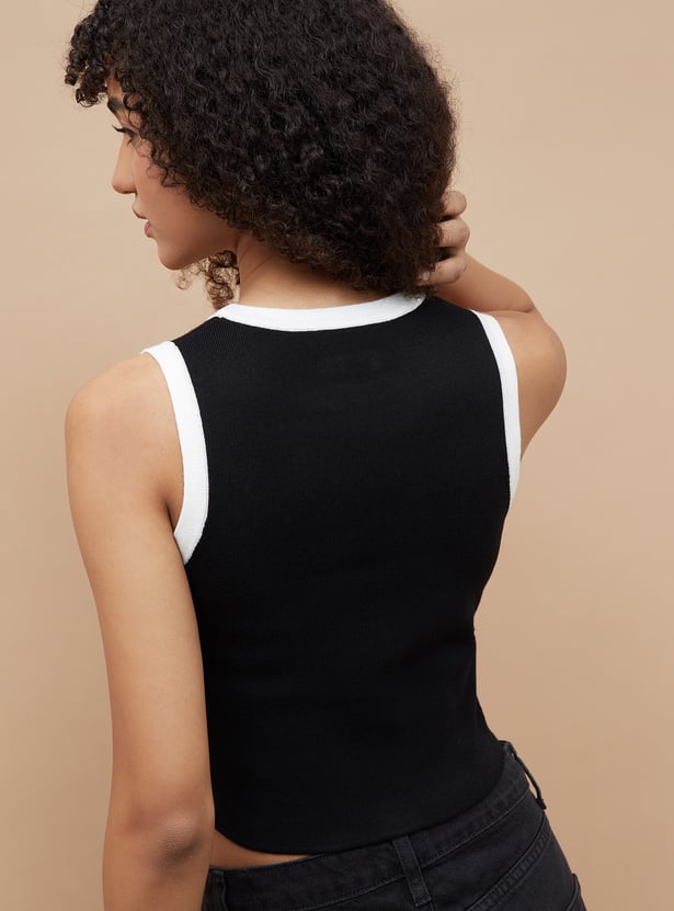 GINGER Ribbed Crop Tank Top