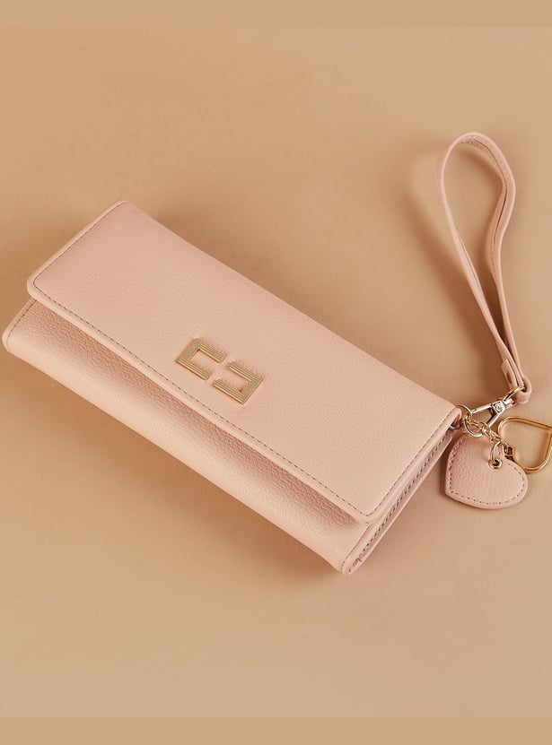 GINGER Textured Tri-Fold Wallet with Wristlet