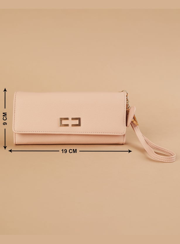 GINGER Textured Tri-Fold Wallet with Wristlet