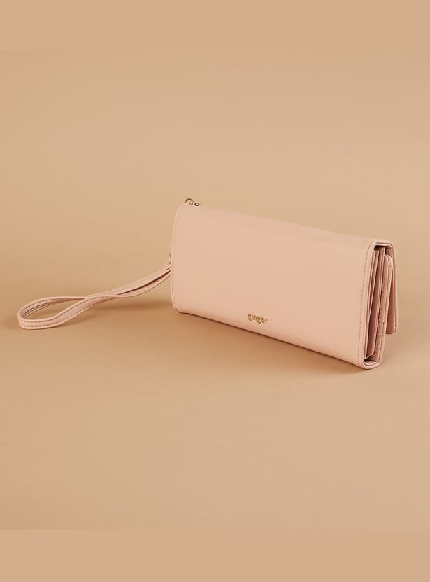 GINGER Textured Tri-Fold Wallet with Wristlet