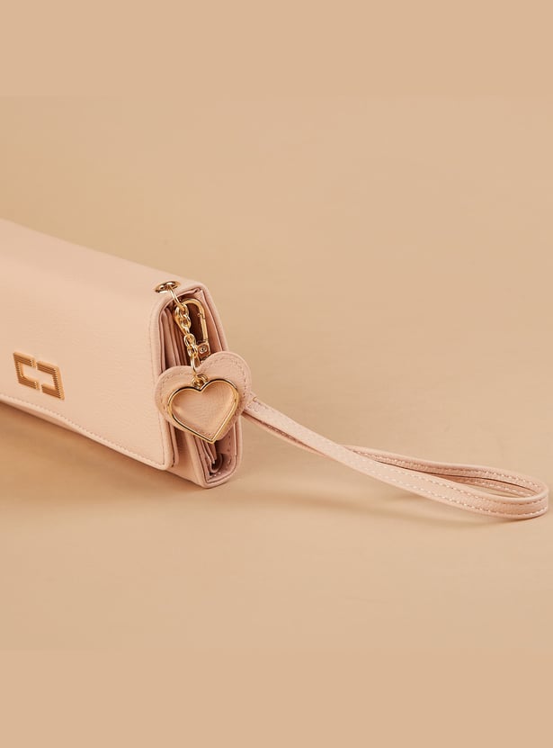 GINGER Textured Tri-Fold Wallet with Wristlet
