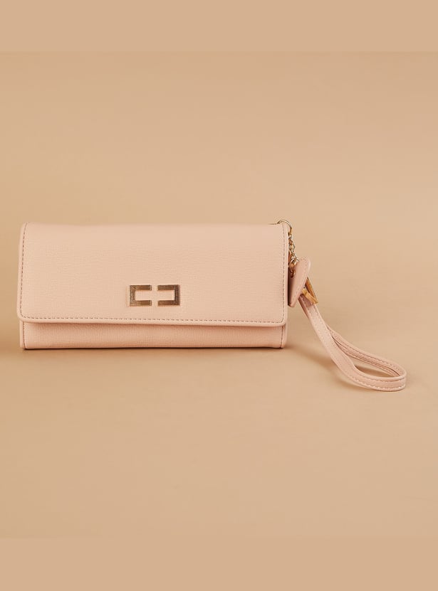 GINGER Textured Tri-Fold Wallet with Wristlet