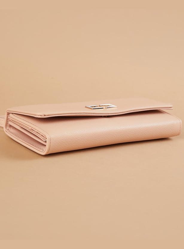 GINGER Textured Tri-Fold Wallet with Wristlet