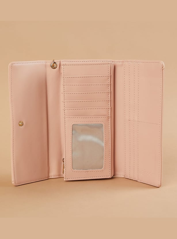 GINGER Textured Tri-Fold Wallet with Wristlet