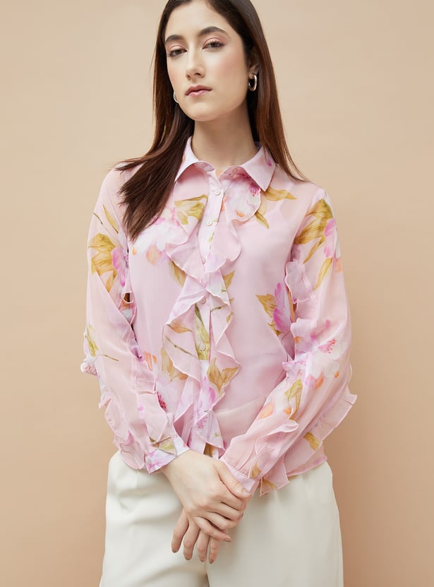 CODE Ruffled Shirt with Camisole