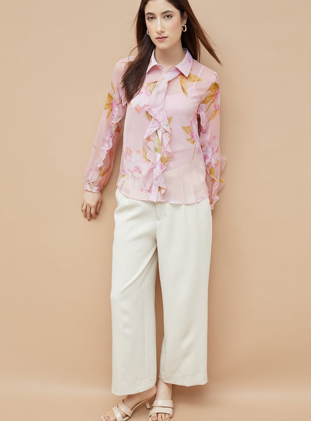 CODE Ruffled Shirt with Camisole