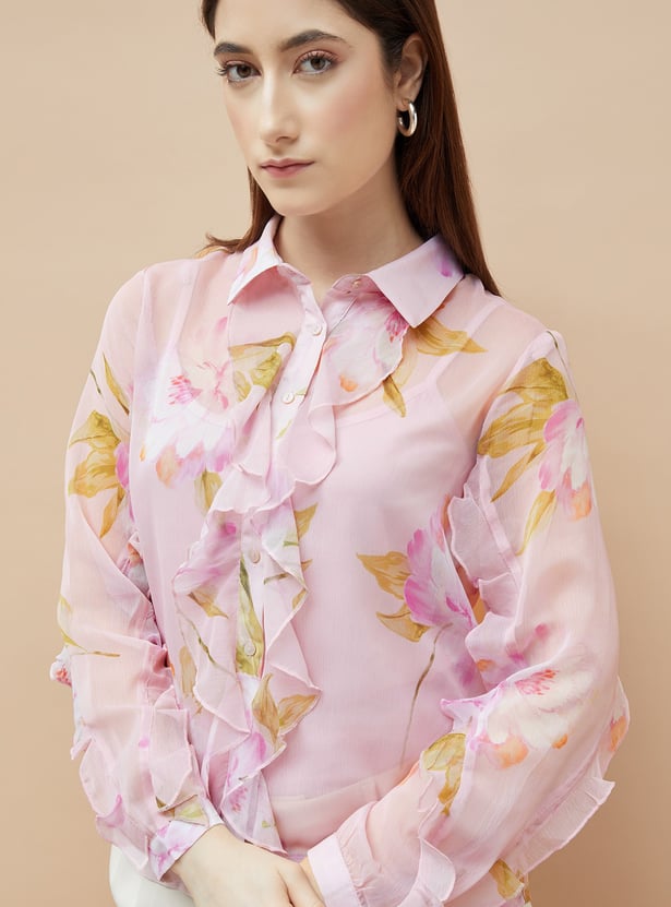 CODE Ruffled Shirt with Camisole