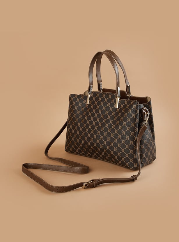 CODE Monogram Print Handheld Bag