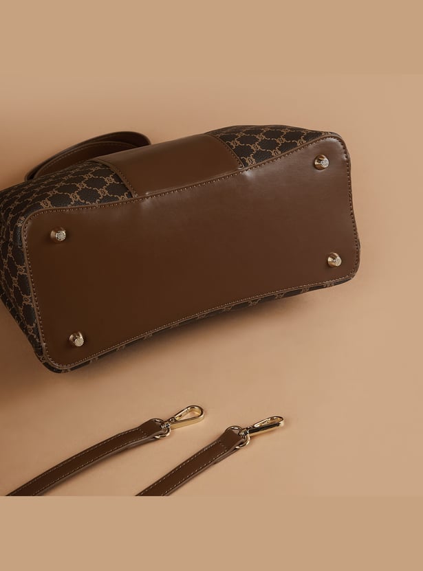 CODE Monogram Print Handheld Bag
