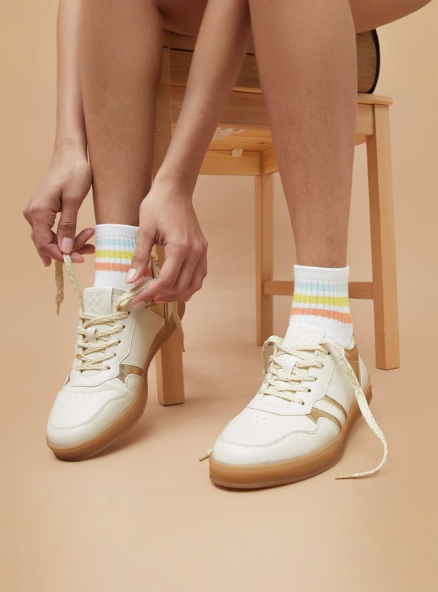 GINGER Metallic Overlay Sneakers