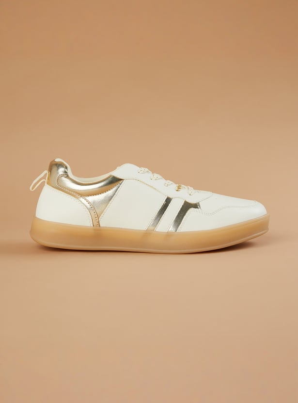 GINGER Metallic Overlay Sneakers