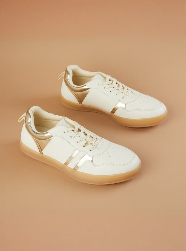 GINGER Metallic Overlay Sneakers