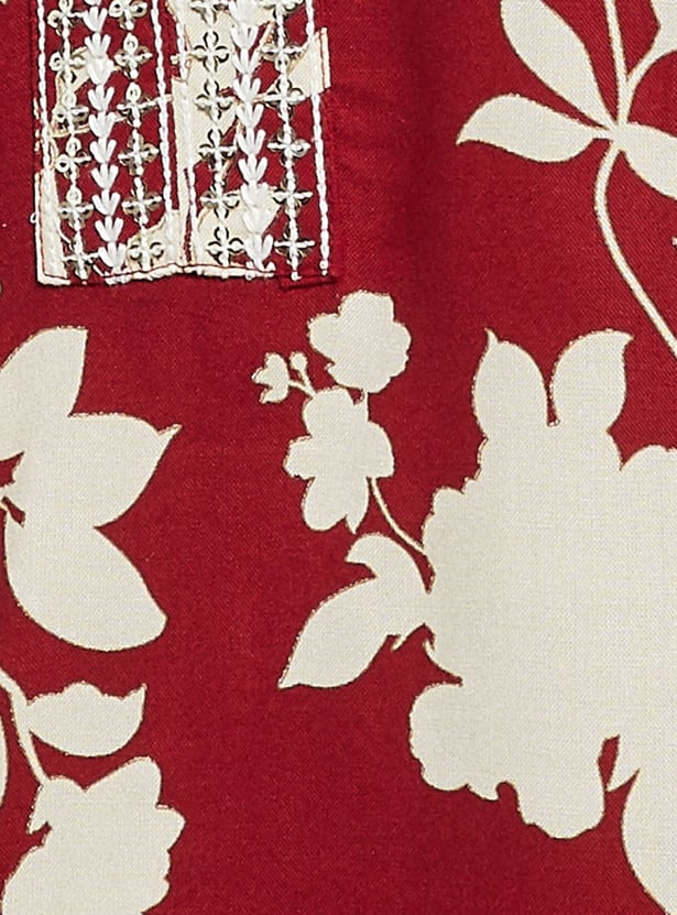MELANGE Floral Print Straight Kurta