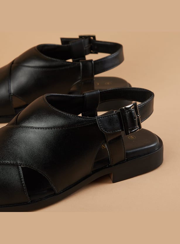 CODE Closed Toe Sandals with Buckle Strap