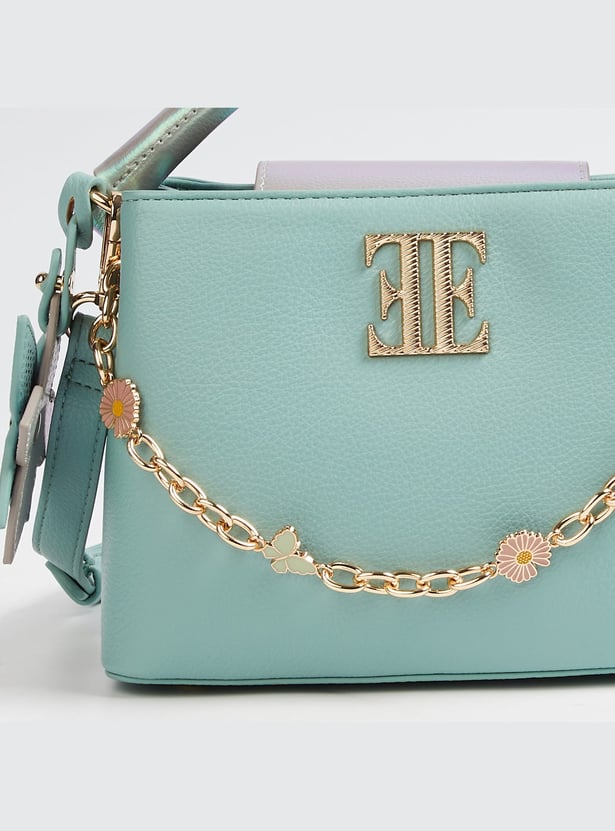 ELLE Textured Sling Bag with Charms