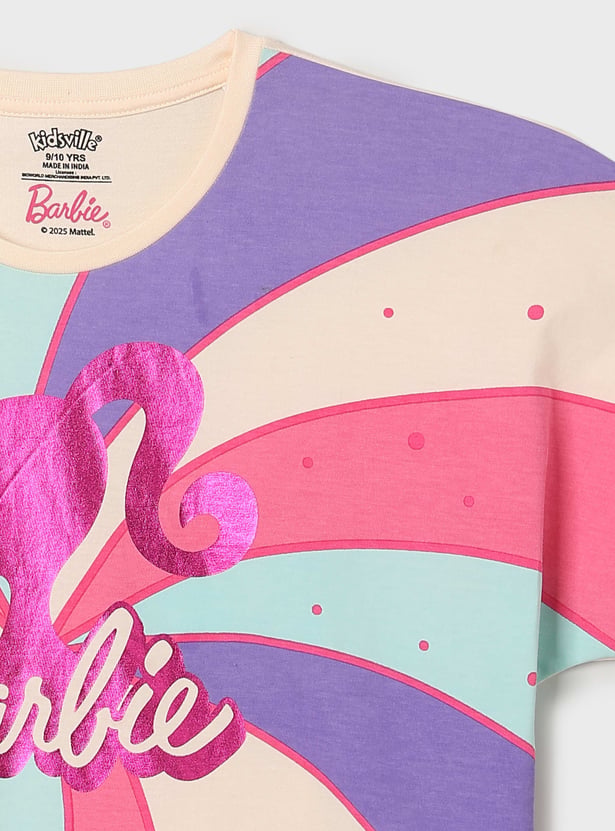 KIDSVILLE Girls Barbie Print T-shirt