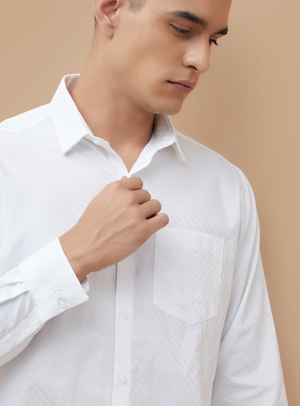 Buy CODE Patterned Slim Fit Formal Shirt from CODE at just INR 1499.0