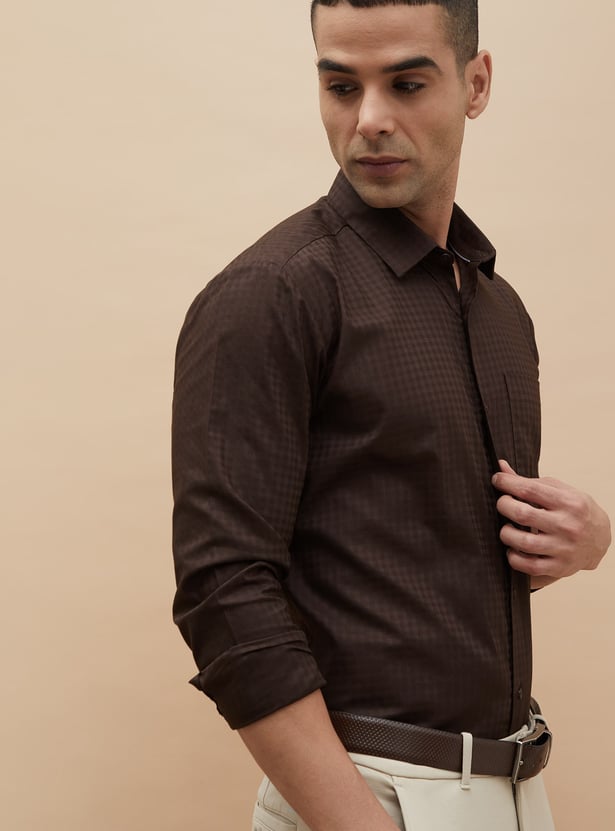 CODE Checked Slim Fit Formal Shirt