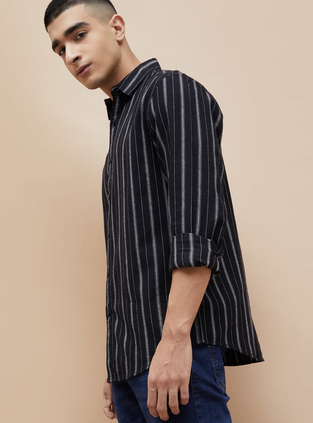 FAME FOREVER Striped Smart Fit Shirt