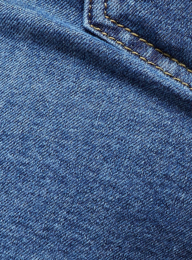 GINGER Solid Denim Shorts