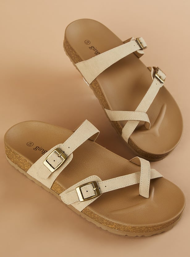 Buy GINGER Solid Sandals from Ginger at just INR 999.0